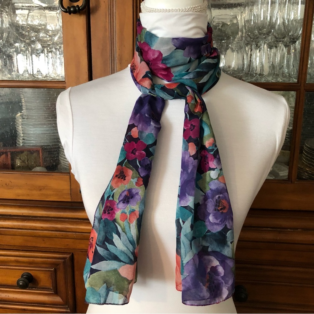 EUC Floral Rectangular Scarf